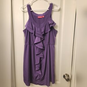 ELLE Purple Ruffle Front Girls' Dress